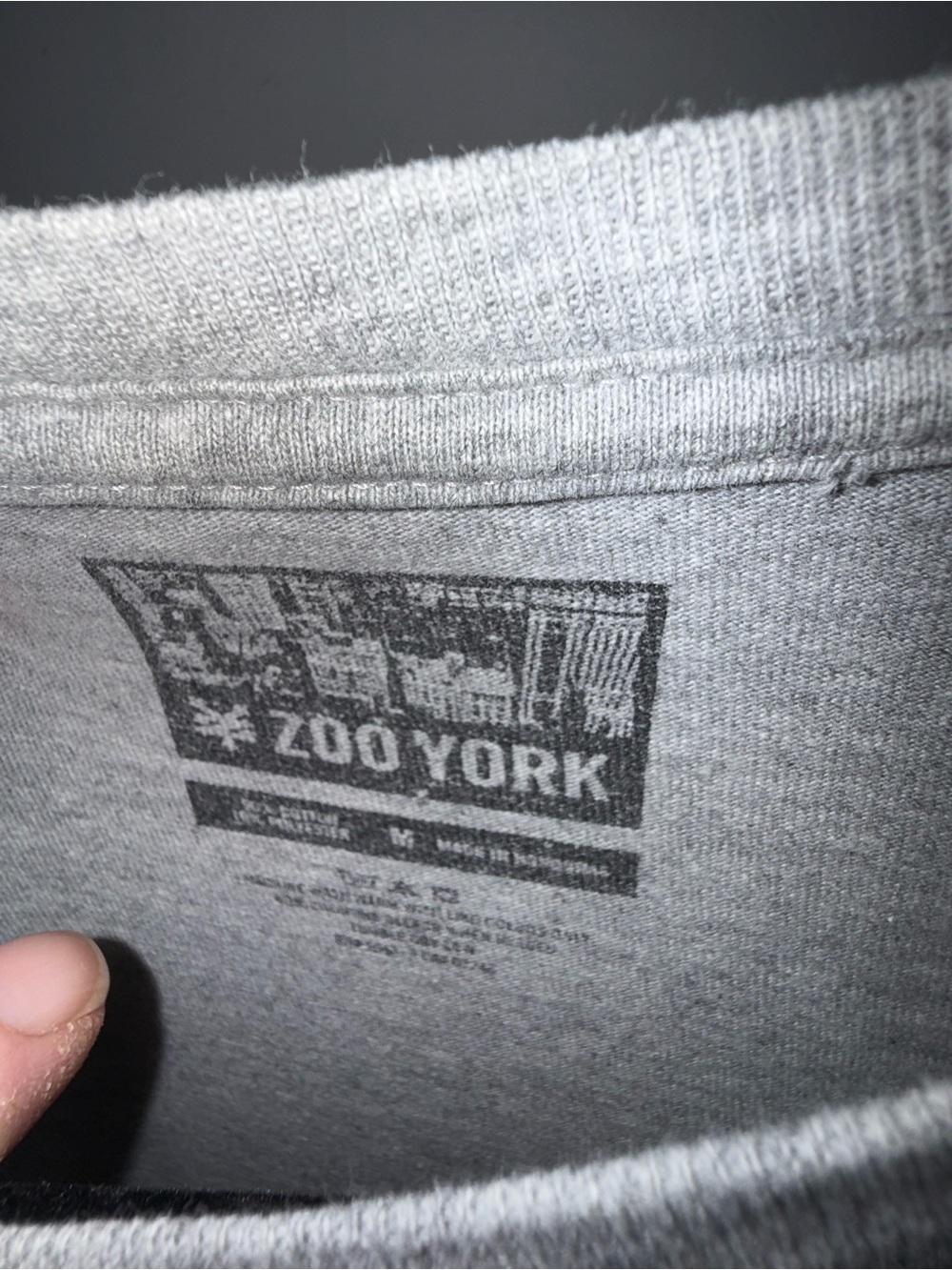 Zoo York Light Gray Crewneck Tee with Inside Logo Print - Picture 2 of 3